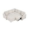 Sectional Sofa Convertible Pull Out Sofa Bed L - Shaped Sofa U - Shaped Sofa With A Movable Storage Ottoman For Living Room - Beige - Image 17