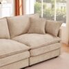 Modular L Shaped Sectional Sofa Set With Movable Ottoman, Chenille - Coffee - Image 8