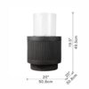 Heavy Cement Round Ribbed Outdoor Water Fountain With Light - Black White - Image 3