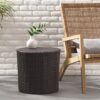 Barrel Side Table With Handcrafted Details - Brown - Image 8