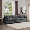 Mid Century Modern Sectional Sofa 3 Seater With Arm Pillows - Gray - Image 2