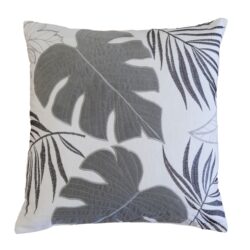 Autumn Vibes Leaf Accent Pillow - Gray