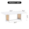 Chinese Style Solid Wood And Imitation Rattan Coffee Table, Rectangular Low Table For Small Living Rooms - White - Image 3