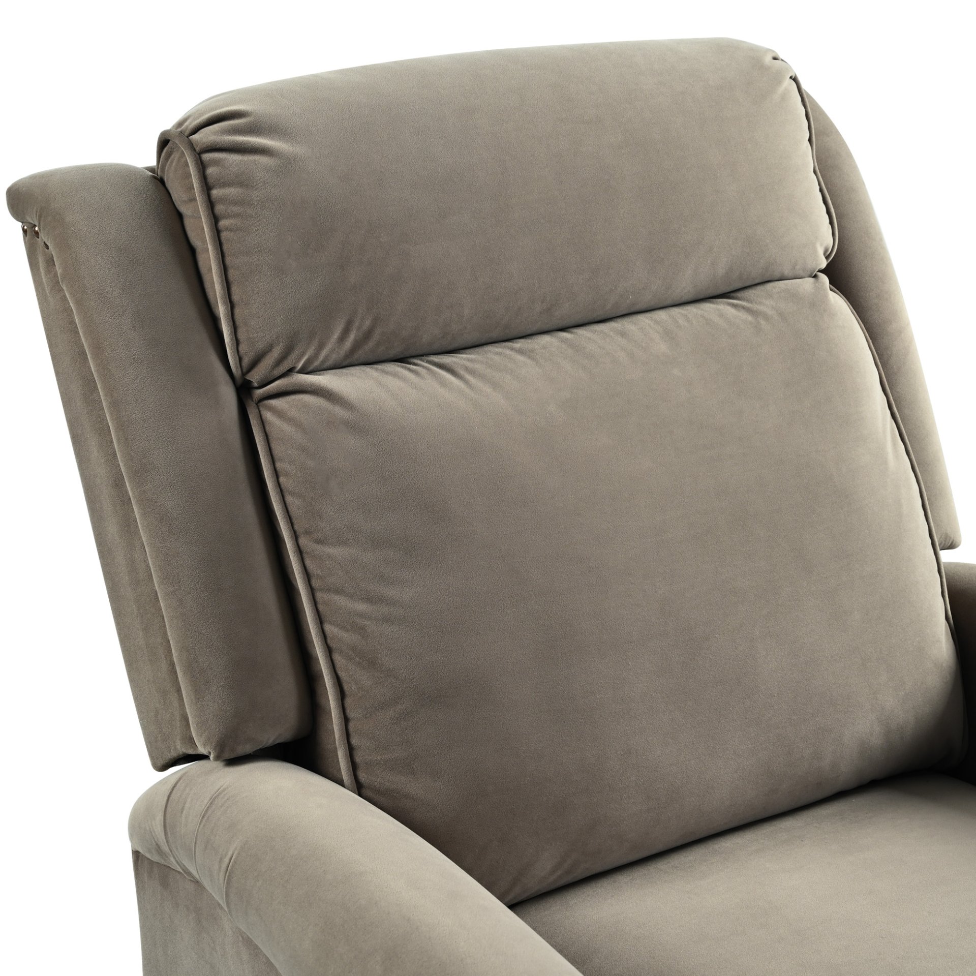 360 Degrees Swivel Recliner Manual Rocking With Adjustable Backrest For Living Room - Light Brown - Image 24