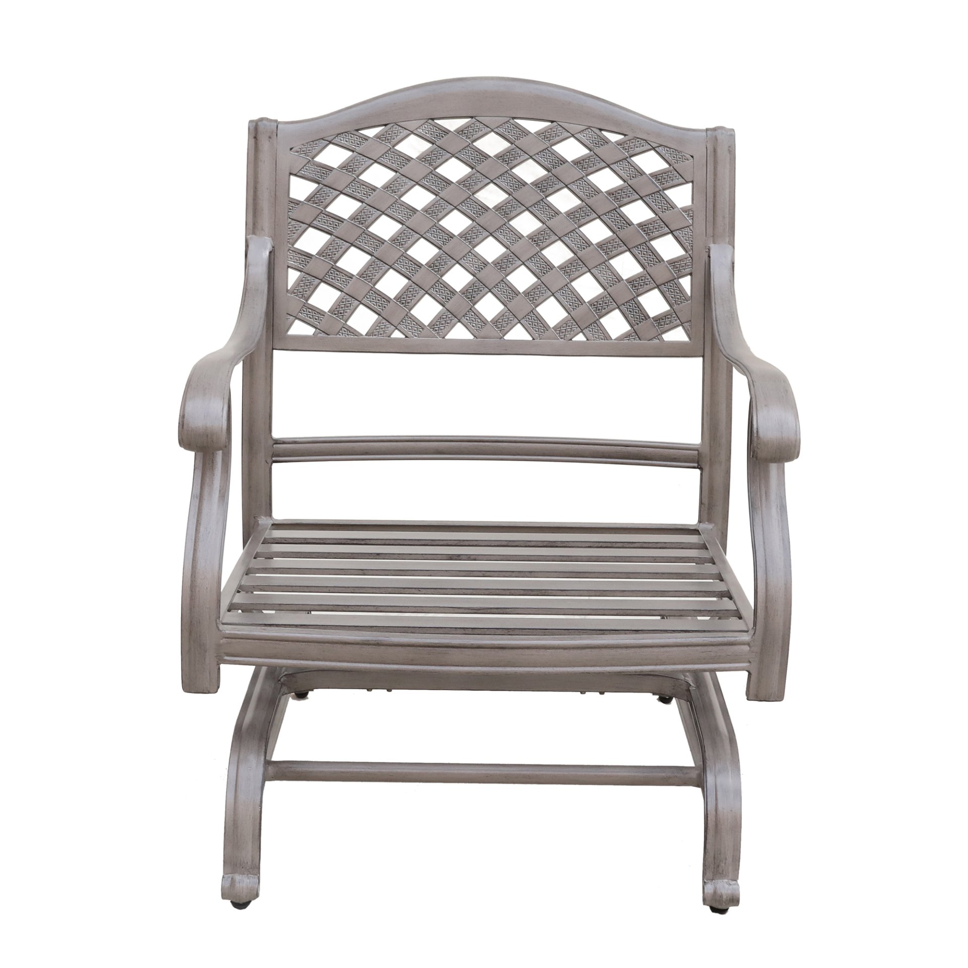 Cast Aluminum Club Motion Chair With Cushion (Set of 2) - Gray - Image 3