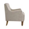 Accent Chair, Living Room Chair, Footrest Chair Set With Vintage Brass Studs, Button Tufted Upholstered Armchair For Living Room, Comfy Reading Chair For Bedroom, Reception Room - Beige - Image 19