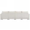 Modern Style 4 Seater Sofa Sectional Sofa Couch With Storage Space, Two Movable Ottomans, Two USB Ports, Two Cup Holders, A Phone Holder For Living Room - Beige - Image 24