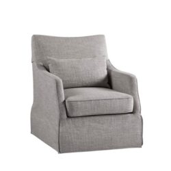 Skirted Swivel Chair Traditional Aesthetic - Gray