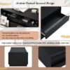 Modern Rectangle Coffee Table With 4 Drawers And 2 Display Shelves, Tempered Glass For Living Room - Black - Image 10
