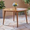 Stamford - Modern Acacia Wood Dining Table With Straight Leg Base - Teak - Image 2