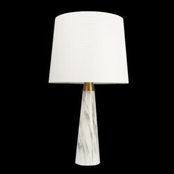Enclave - Hydro Table Lamp With On / Off Switch Faux Marble Base Shade - Gold / White / White Marble