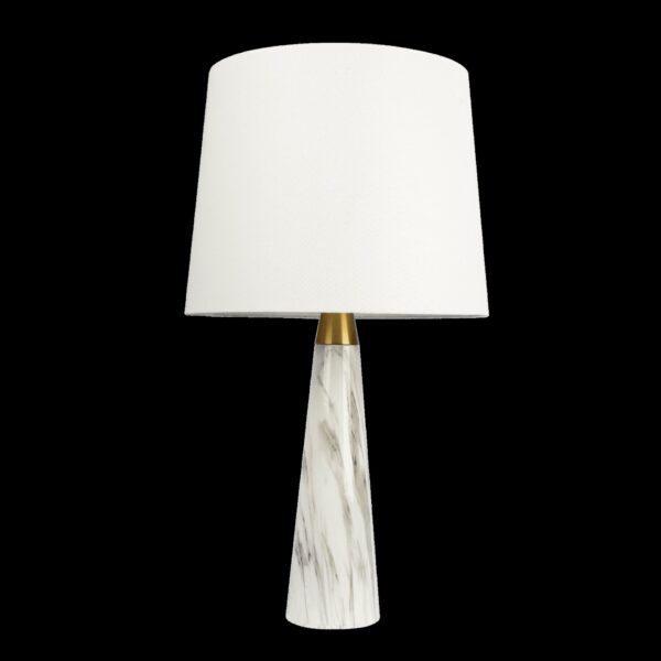 Enclave - Hydro Table Lamp With On / Off Switch Faux Marble Base Shade - Gold / White / White Marble