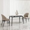 Modern Extendable Round Dining Table With Sintered Stone Top - White / Black - Image 14
