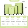 Luggage 4 Piece Lightweight Suitcase With Rotating Wheels, 24" And 28" With Tsa Lock, (16/20/24/28) - Fluorescent Green - Image 3