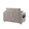 Twin Size Sofa Bed Sleeper Sofa Loveseat With Foldable Mattress, Side Table, Storage Pocket & USB Ports - Gray Brown - Image 13