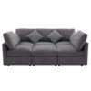 Sectional Sofa Modular Sofa U - Shaped Sofa Couch Sofa Bed L - Shaped Sofa With A Movable Ottoman And Two USB Ports For Living Room - Gray - Image 9