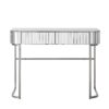 Mirrored Makeup Vanity Table With Stainless Steel Base, Mirrored Console Dressing Table With 2 Drawers, Versatile Desk For Bedroom And Office - Silver - Image 11