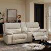 Malibu - Modern Power Motion 3 Piece Reclining Loveseat Sofa With Cup Holders - Cream Taupe Beige - Image 7