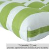 2 Piece High Back Chair Cushion Set, Tufted Patio Or Rocking Chair Cushions For Garden Or Porch - Kiwi / White - Image 5