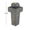 Minimalist Column Fountain With LED Lighting, Outdoor Decor For Patio, Porch And Garden - Gray - Image 3