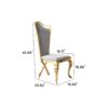 Gorgeous Streamlined High Back Fabric Stainless Steel Dining Chair (Set of 2) - Gold / Gray - Image 3