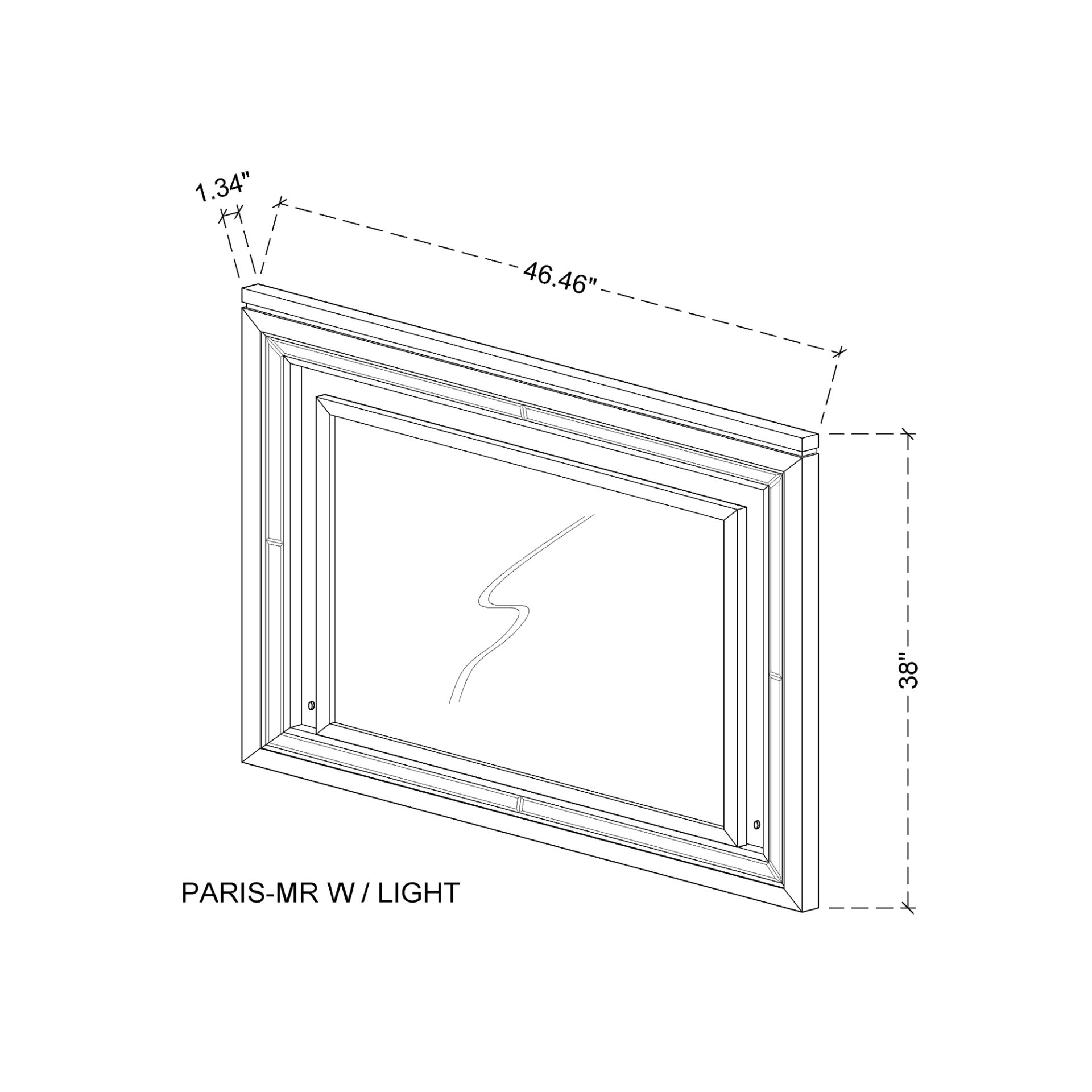 Cross - Glam Mirror With LED - Champagne - Image 3