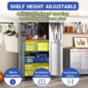 Metal Garage Storage Cabinet With Wheels Heavy Duty Tool Storage Cabinet - Brushed Nickel - Image 11