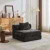 Convertible Floor Sofa Bed With Fixed Shape Frame For Living Room - Black - Image 16