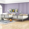 Full Over Full Bunk Bed With Ladder For Bedroom - Gray - Image 10