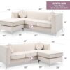Delray - Sofa Chaise - Ivory - Image 5