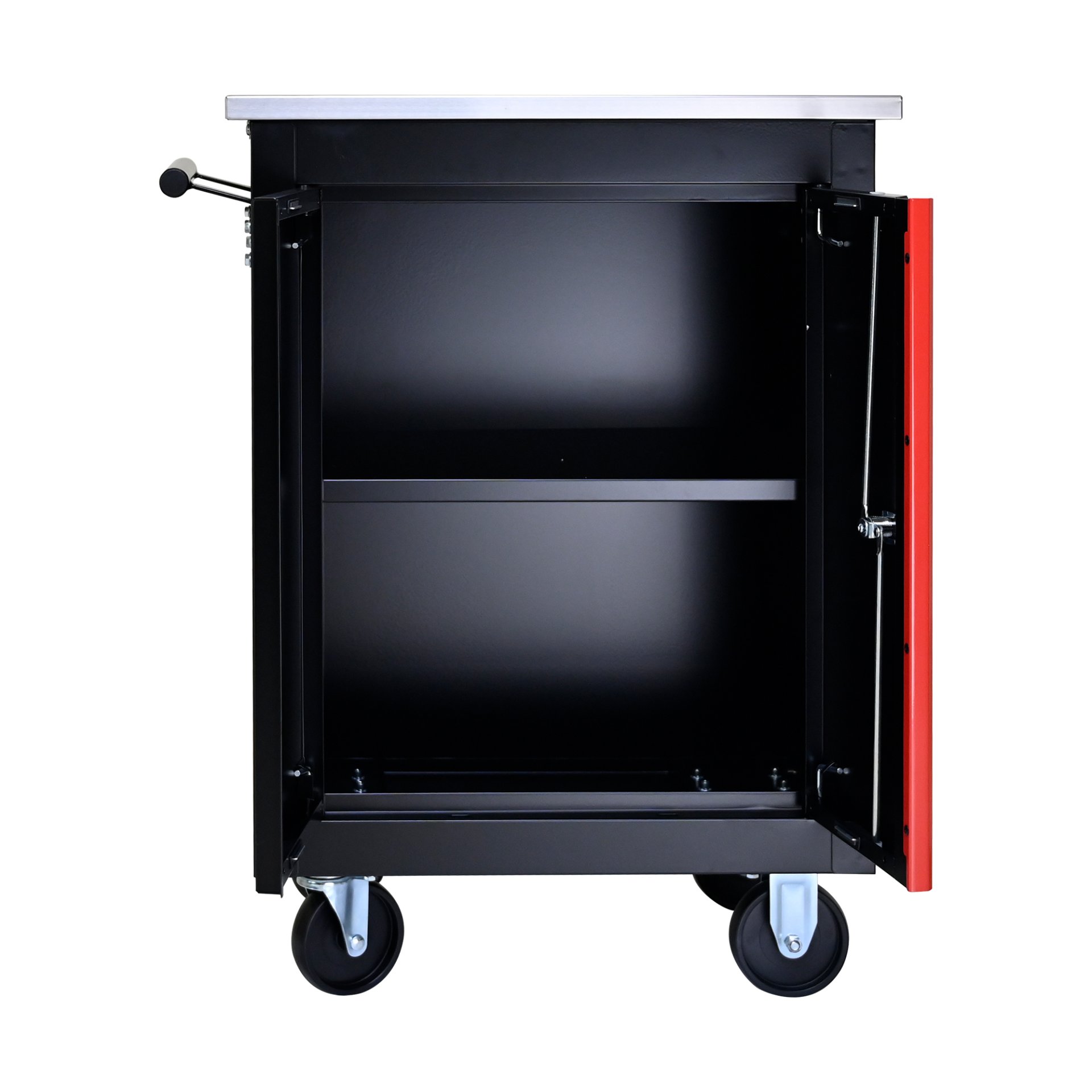 Double Door Clapboardl Multi Function Tool Cart - Black / Red - Image 14