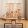 Panel Solid Wood Folding Room Divider - Natural - Image 17