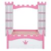 Castle Shaped Bed With Storage Shelf, Dreamy Twin Size Platform Bed For Kids Bedroom - White / Pink - Image 3