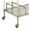 Cirro - Antique Mirror Wire Brass Serving Cart - Antique Brass / White - Image 4