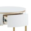 Daveigh - High Gloss End Table - Gold / White - Image 4