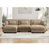 Modern U Shape Modular Sectional Sofa Couch With Movable Ottomans Convertible L Shaped Living Room Sofa - Camel - Image 9