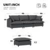 Sectional Sofa With Ottoman U Shaped Cloud Sleeper Couch Set With Pillows, Free Combination 5 Seat Modular Upholstered - Gray - Image 9