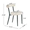 Dining Chair (Set of 2), Modern Dining Room Chairs, Black Metal Frame - White - Image 3