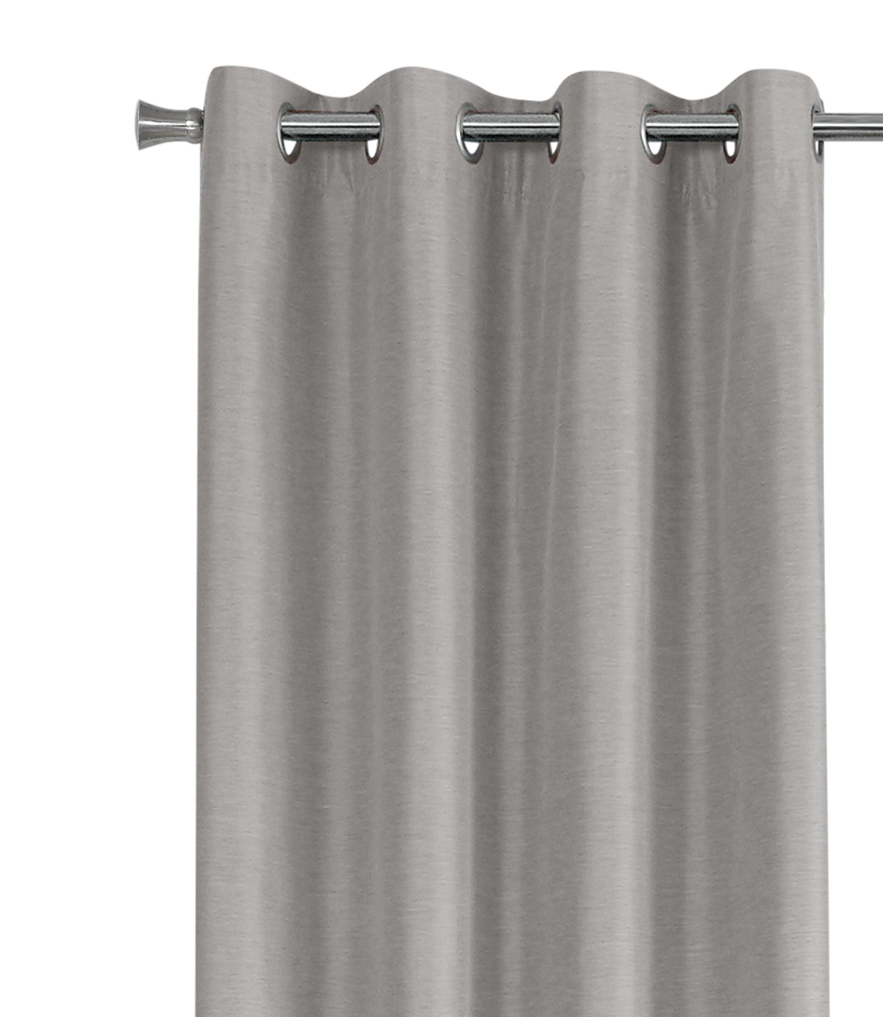 2 Pieces Set, Curtain Panel, 100% Blackout, Grommet, Contemporary & Modern - Silver - Image 5