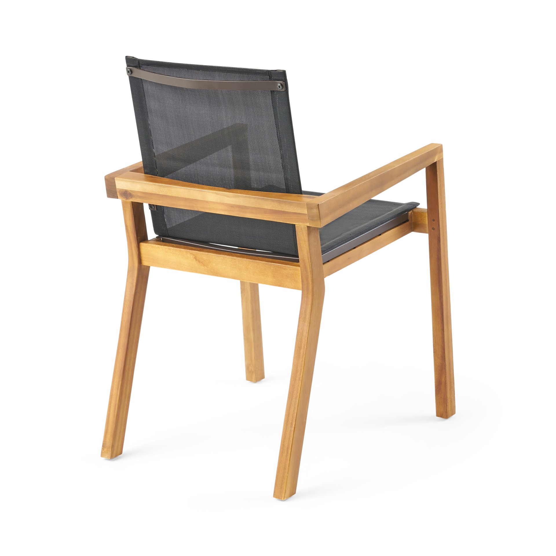 Dining Chair With Frame And Mesh Seating (Set of 2) - Teak - Image 8