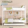 Full Long Over Queen Bunk Bed With Twin Size Trundle - White - Image 20