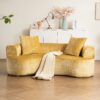 Modular Sectional Sofa With Chaise, Cloud Sectional Modern Sleeper Couch With Deep Seat, Sponge Compression Sofas - Yellow - Image 2