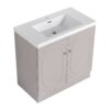Contemporary Freestanding Bathroom Vanity With White Resin Sink & Soft Close Cabinet Doors - Khaki - Image 10