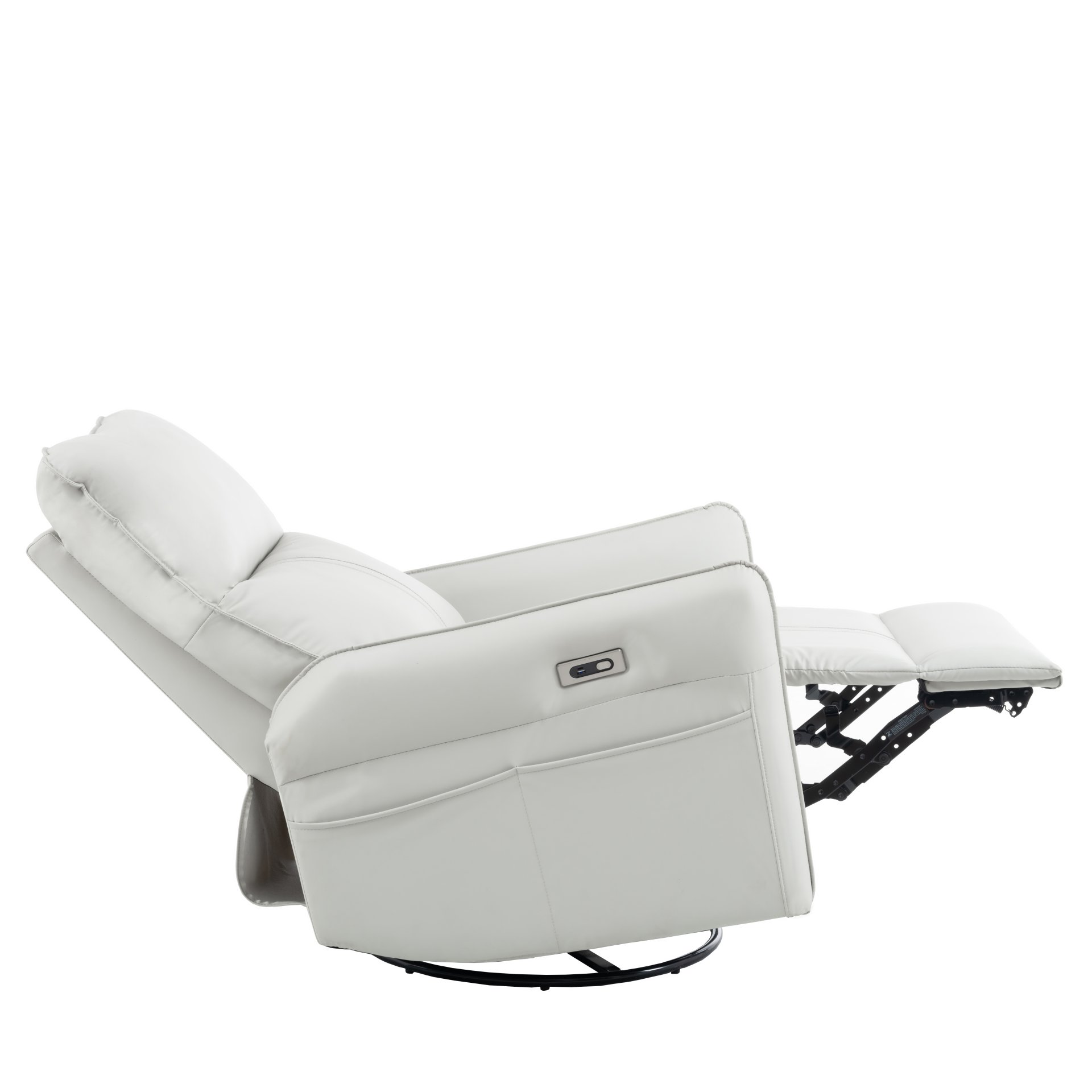 29.92" 270 Power Swivel Rocker Recliner Chair, Electric Glider Reclining Sofa With USB Ports, Power Swivel Glider, Rocking Chair Nursery Recliners For Living Room Bedroom - Light Gray - Image 20
