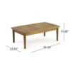 2 Piece Patio Set With Slatted Back Loveseat And Coffee Table - Teak - Image 10