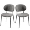 Boucle Dining Chairs, Dining Chairs With Metal Legs For Dining Room, Kitchen, Living Room (Set of 2) - Gray - Image 14