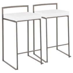Fuji - Industrial Stackable Counter Stool (Set of 2) - White