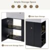 Modern Floating Bathroom Vanity With Ceramic Basin, Perfect For Small Bathrooms, Right Side Storage - Black - Image 6