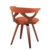 Gardenia - Mid-Century Modern Dining / Chair With Swivel - Walnut / Orange - Image 3