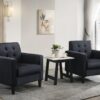 Hale - Velvet Armchairs And End Table Living Room (Set of 3) - Black - Image 4
